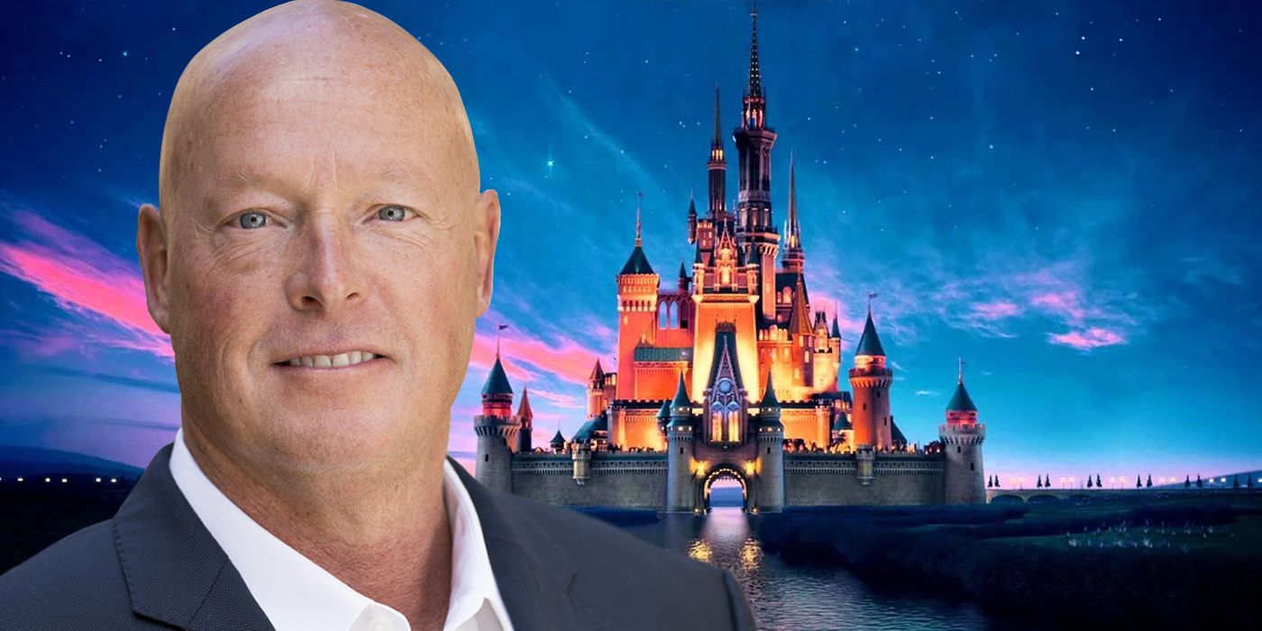 Disney's ex-ceo Bob Chapek in front of the Disney Castle