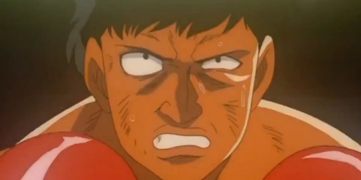 Boy Allade stands back up in Hajime no Ippo