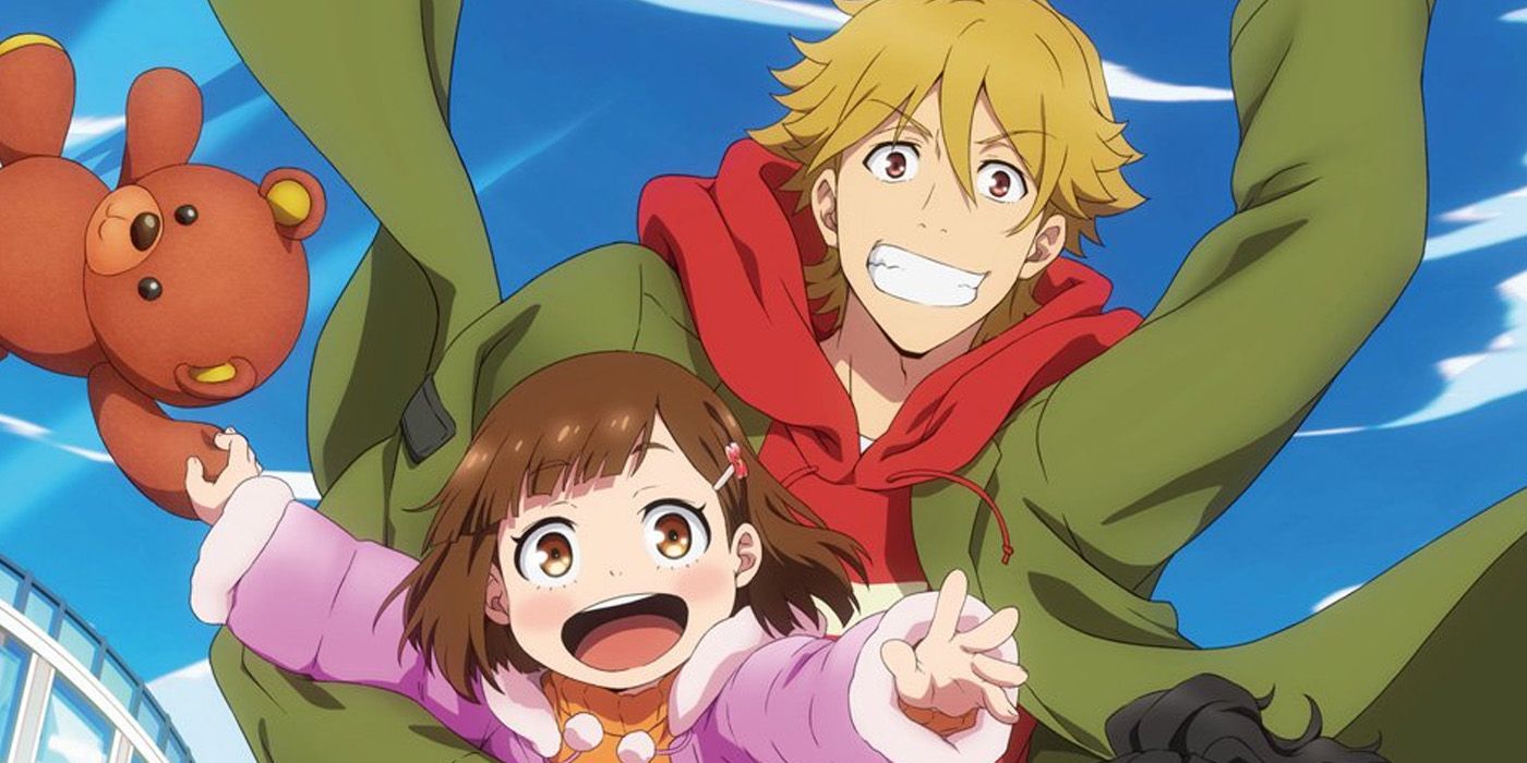 Cropped Buddy Daddies teaser image featuring a blonde character and a little girl holding a teddy bear