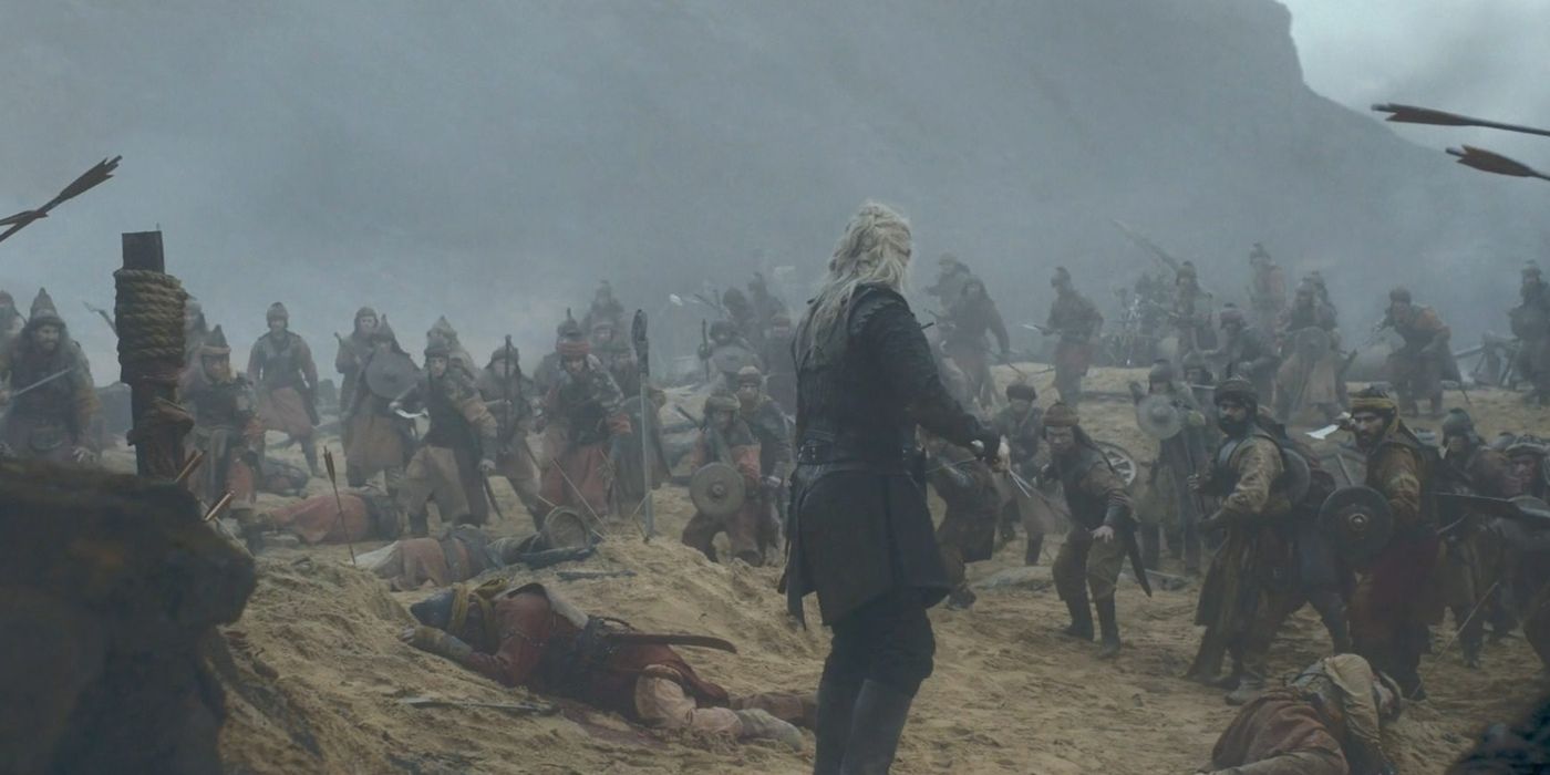 Daemon Targaryen cercado pelas forças da Triarquia em House of the Dragon