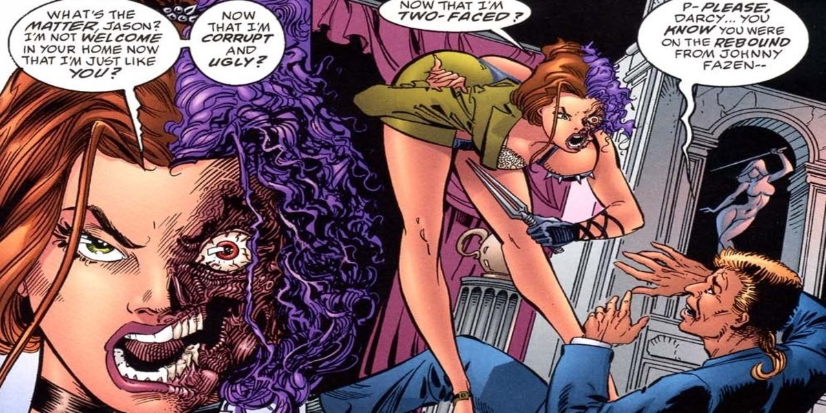 Darcy Dent threatens an Elseworlds Gotham as Two-Face