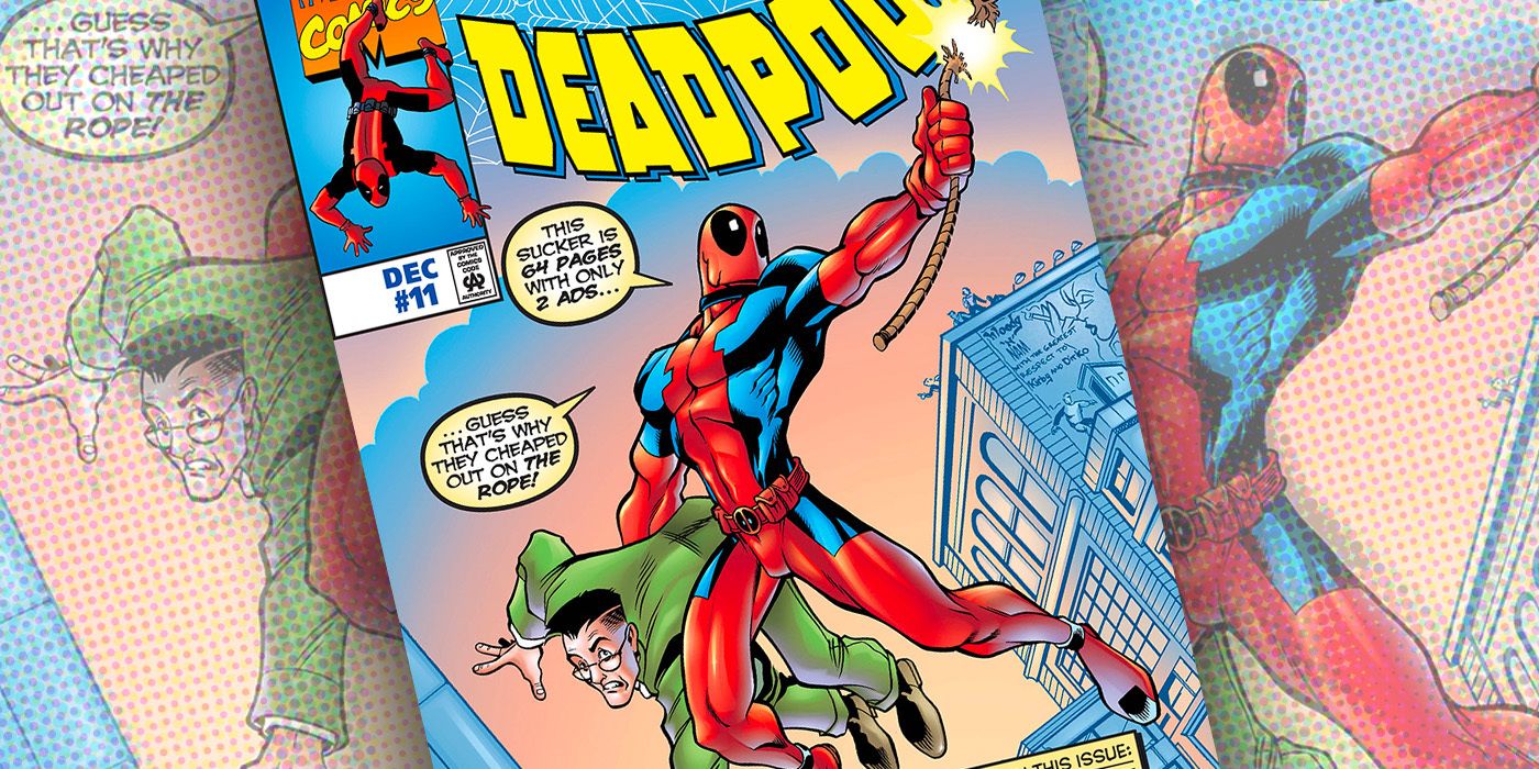 Deadpool swinging through time cover art