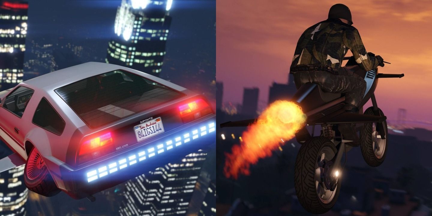 The Deluxo and the Oppressor from GTA Online