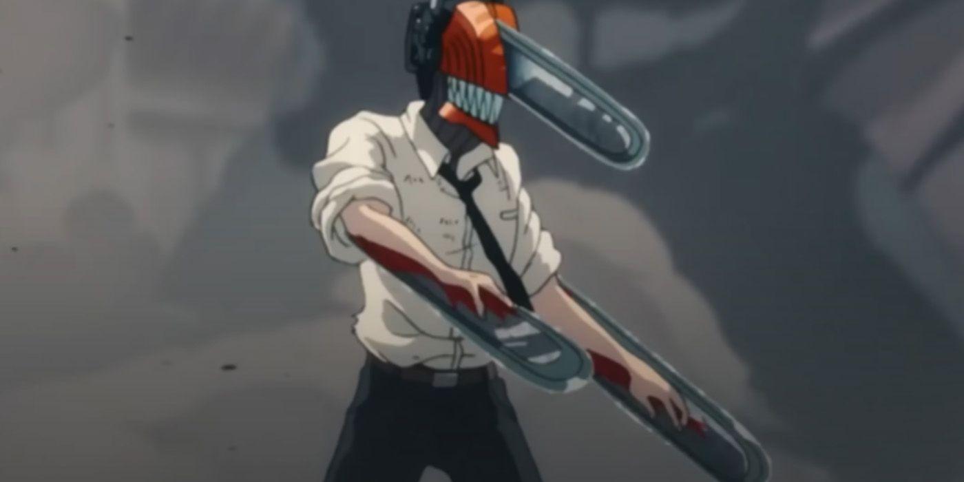 Denji fighting the Bat Devil in his Chainsaw Man form