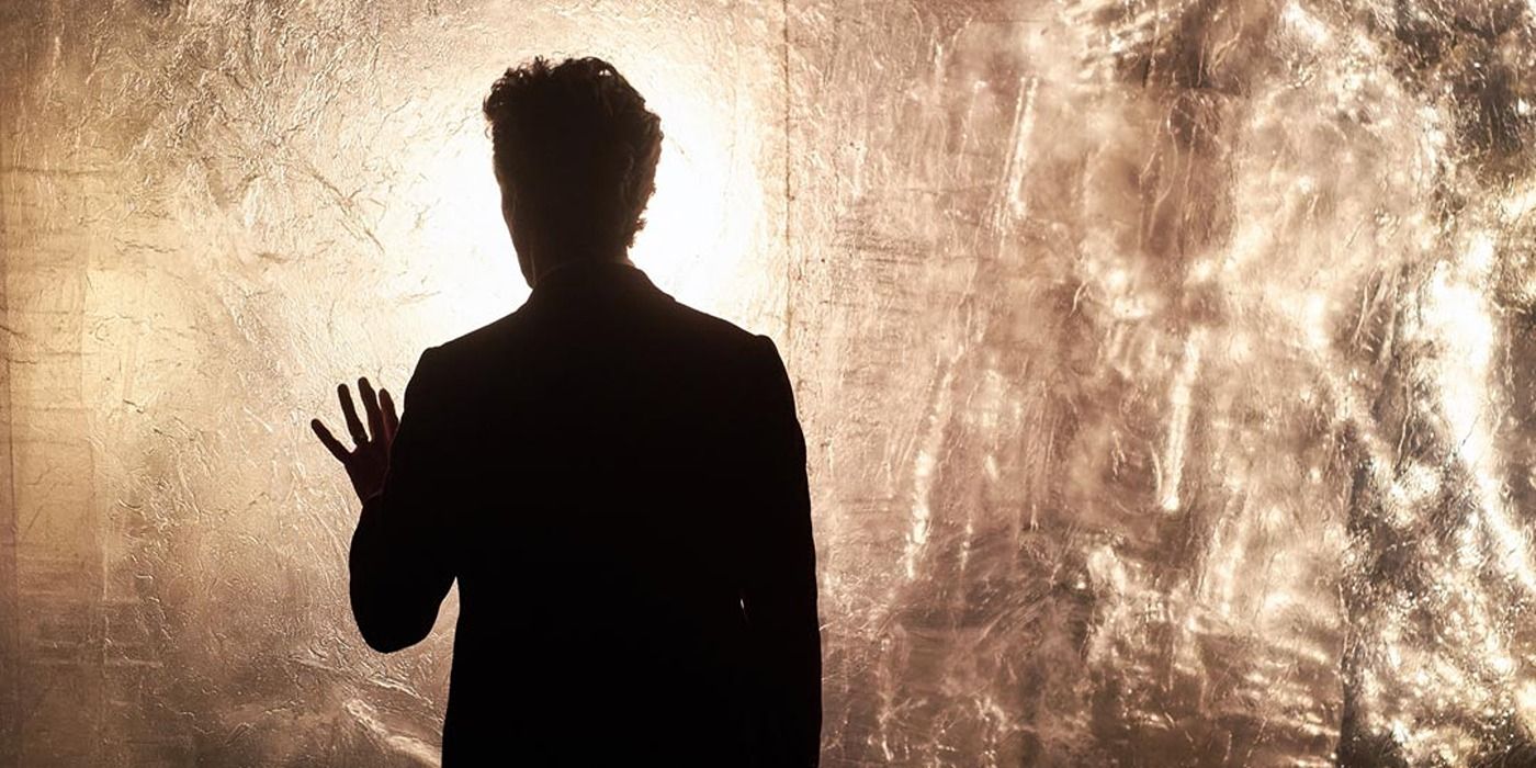 The 12th Doctor stands against a wall of pure diamond in "Heaven Sent"