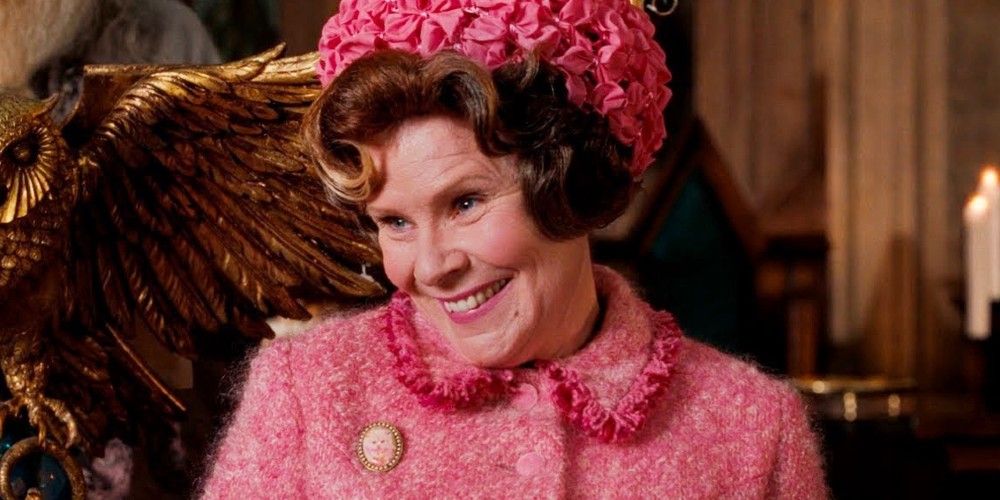 Dolores Umbridge greets the students in Harry Potter and the Order of the Phoenix