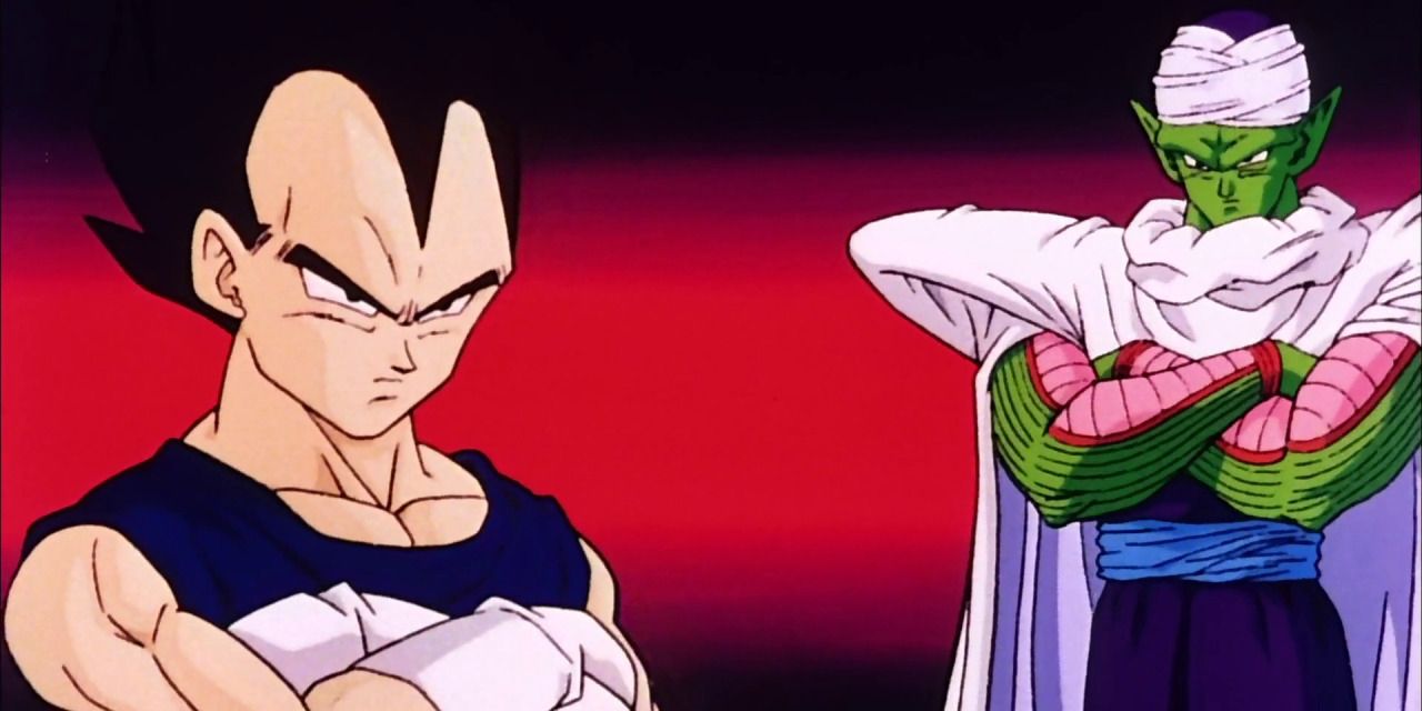 Vegeta y Piccolo con los brazos cruzados en Dragon Ball Z