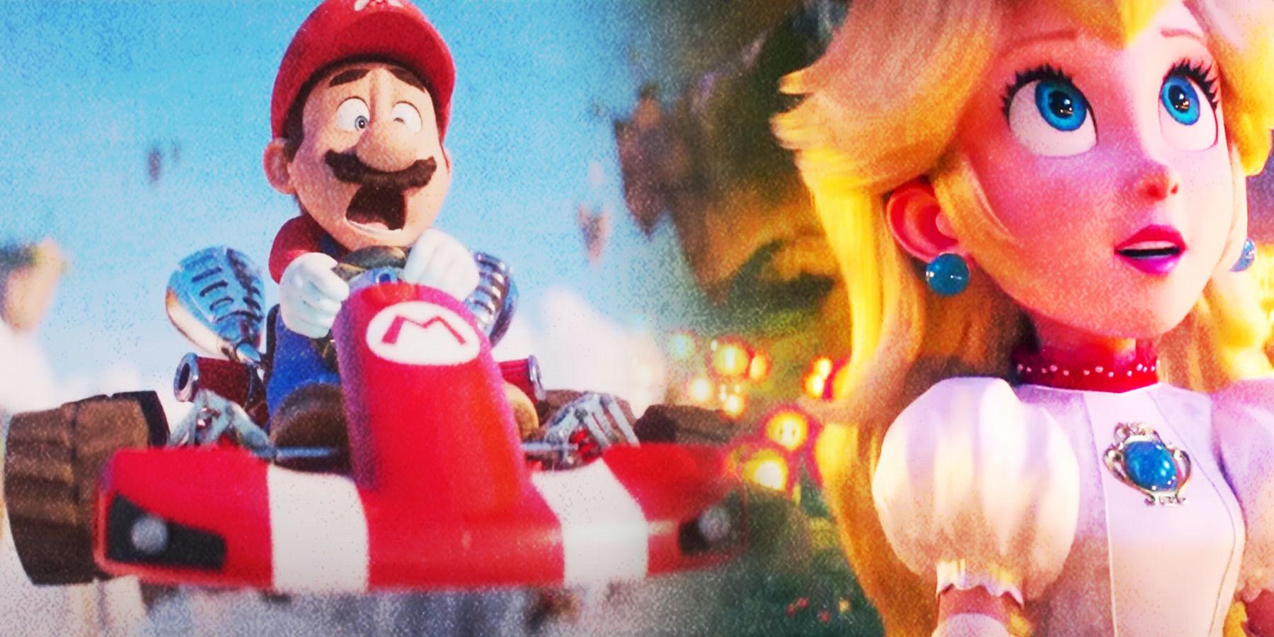 Mario and Peach in The Super Mario Bros. Movie trailer