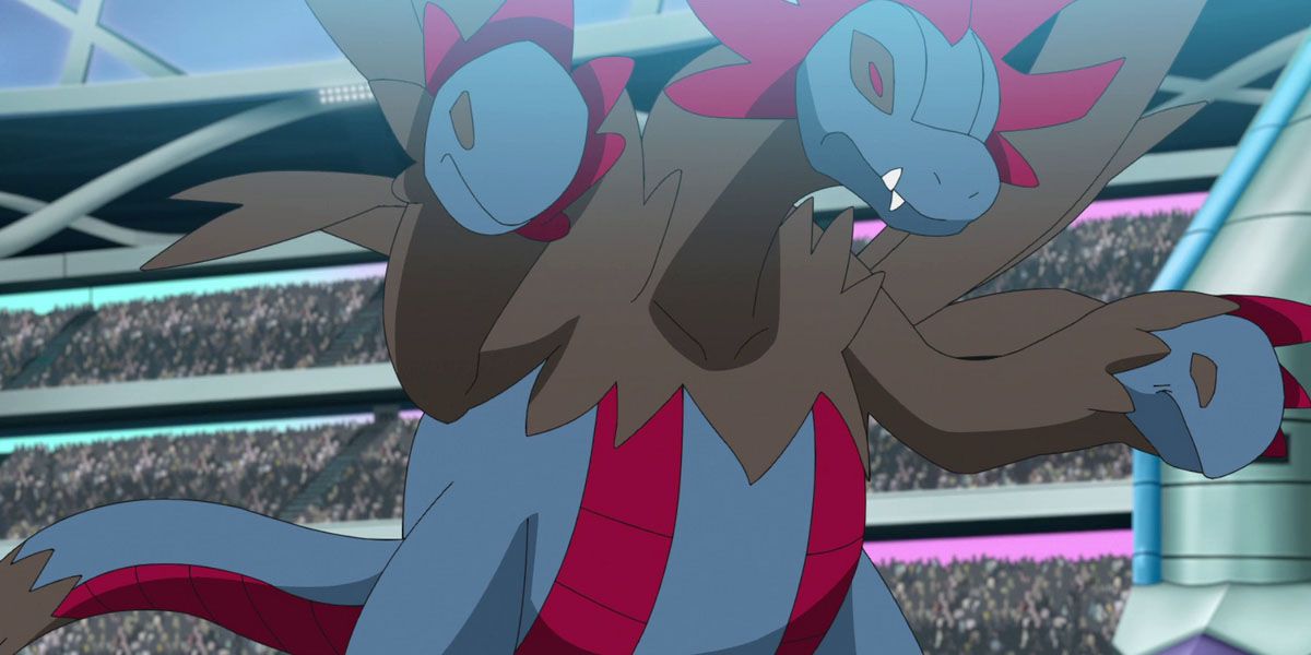 Hydreigon no anime Pokémon.