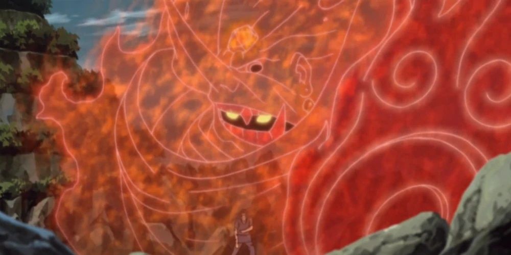 Itachi's Susanoo in action in Naruto.