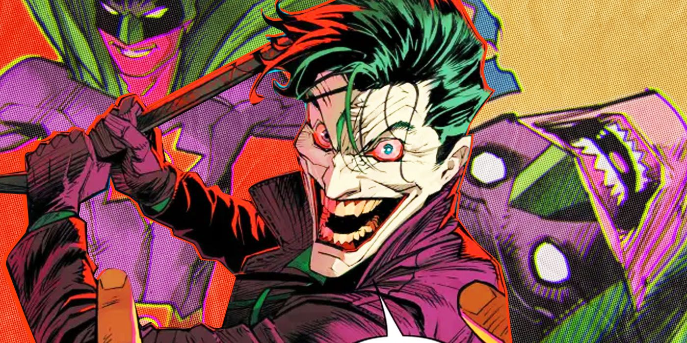 Joker swinging crowbar at Boy Thunder in DC Comics