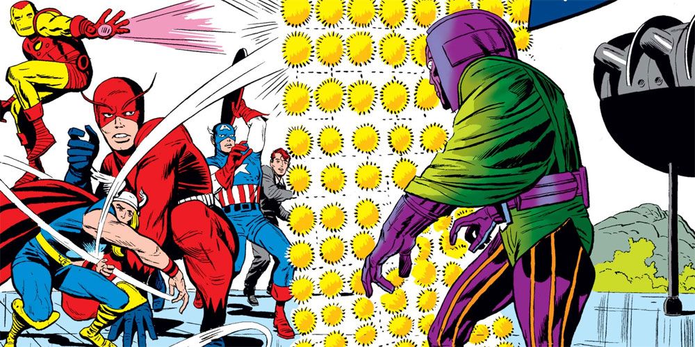 Kang blocks the Avengers' attacks