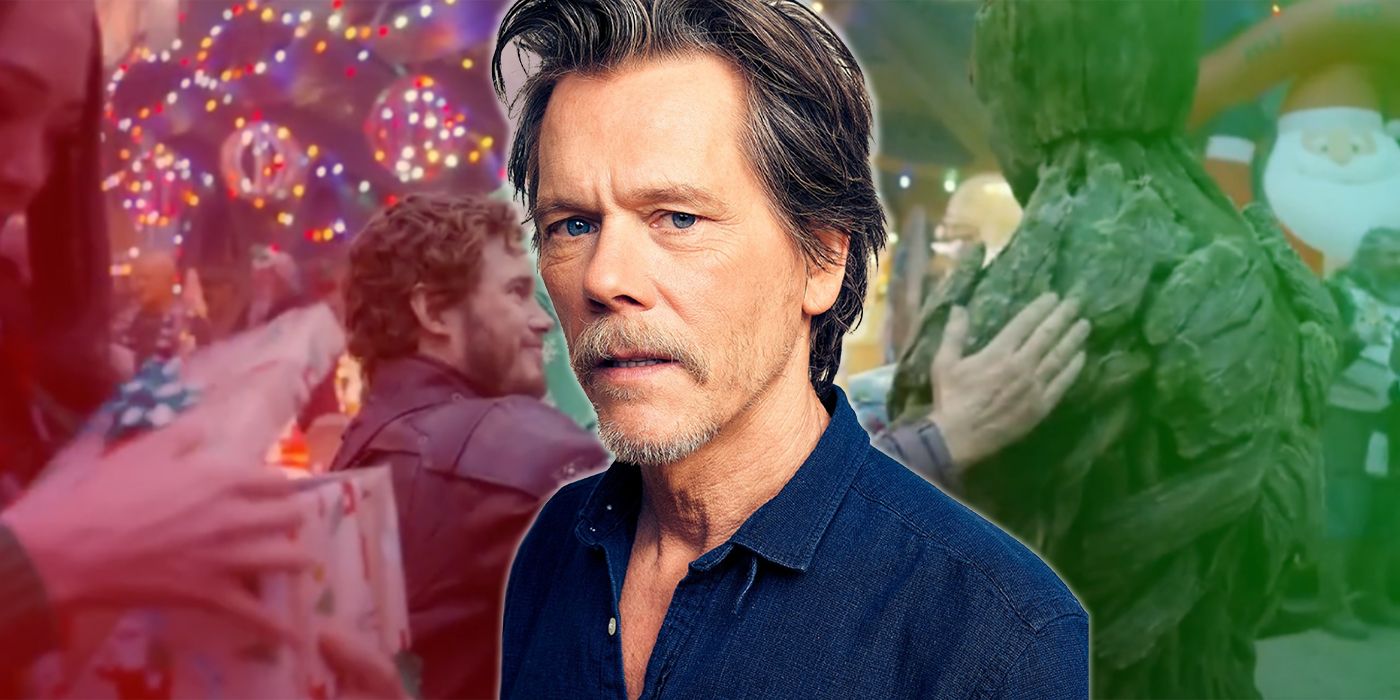 Kevin Bacon over Guardians of the Galaxy Holiday Special scene