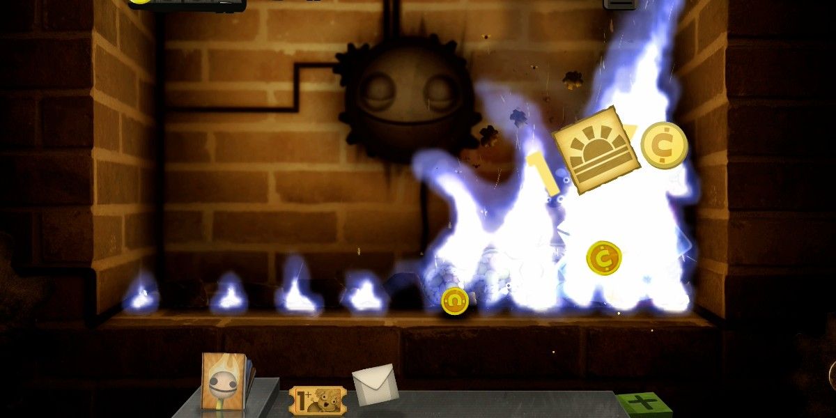 The player receives rewards from burning objects in Little Inferno