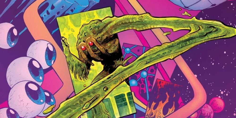 Images of Man-Thing entering the real-life nexus of Marvel Comics 