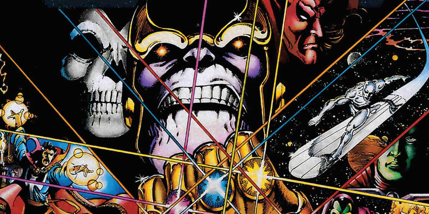 Thanos uses the Infinity Gauntlet in Marvel Comics
