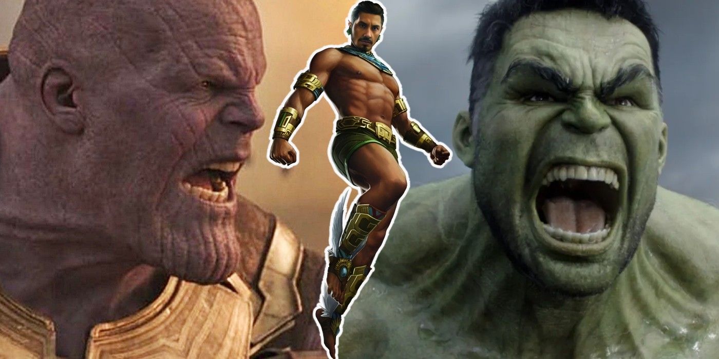 Marvel Cinematic Universe characters Thanos, Namor, and Hulk