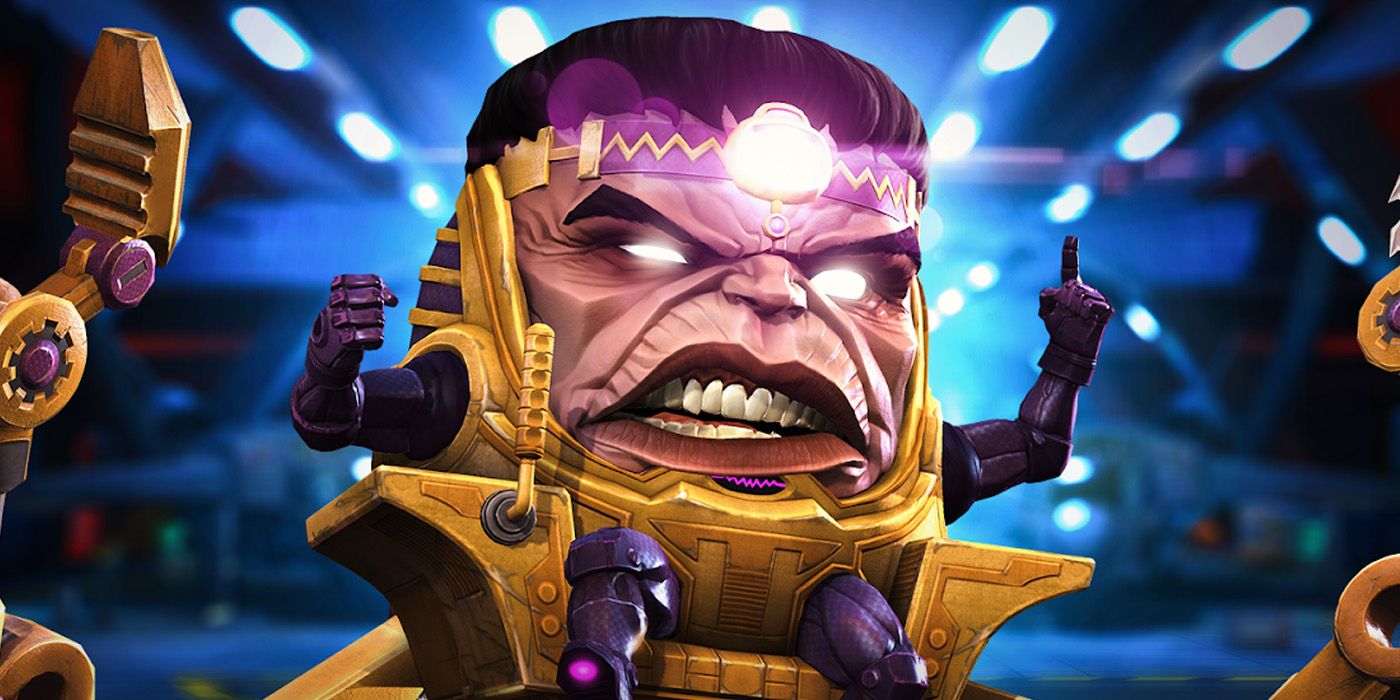 Modok/M.O.D.O.K. grimaces and raises a finger in Marvel Comics