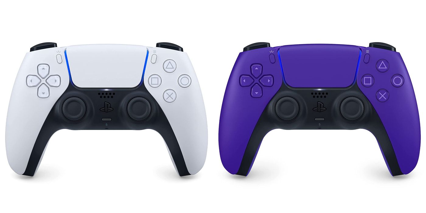 Manette sans fil PlayStation DualSense en blanc et violet galactique