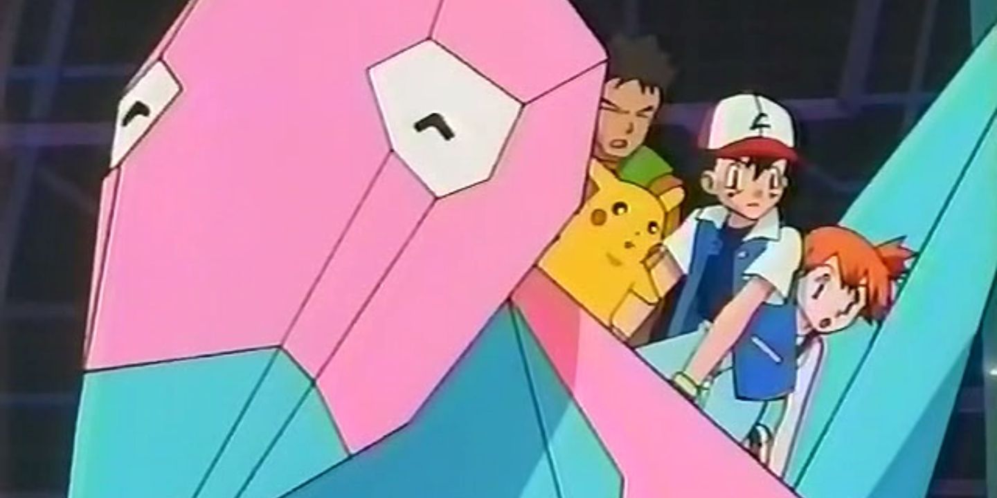 Ash and company ride a Porygon in banned Pokemon episode