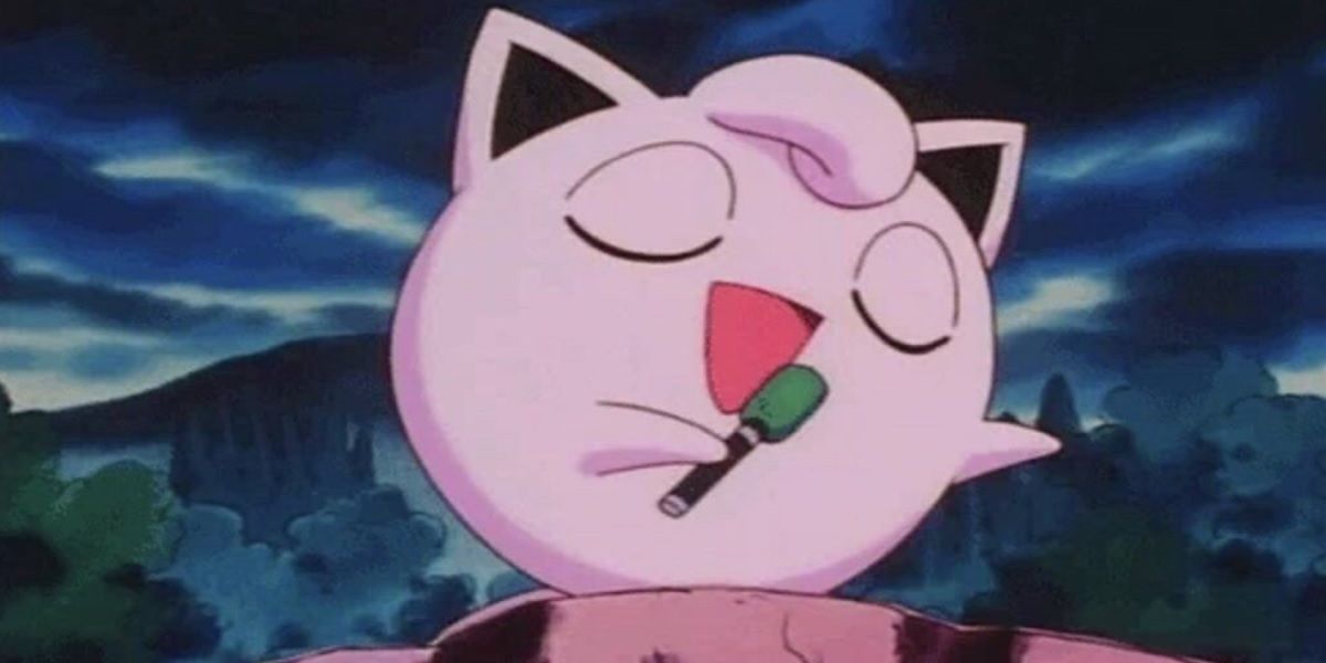 Jigglypuff sings a lullaby in the Pokémon anime