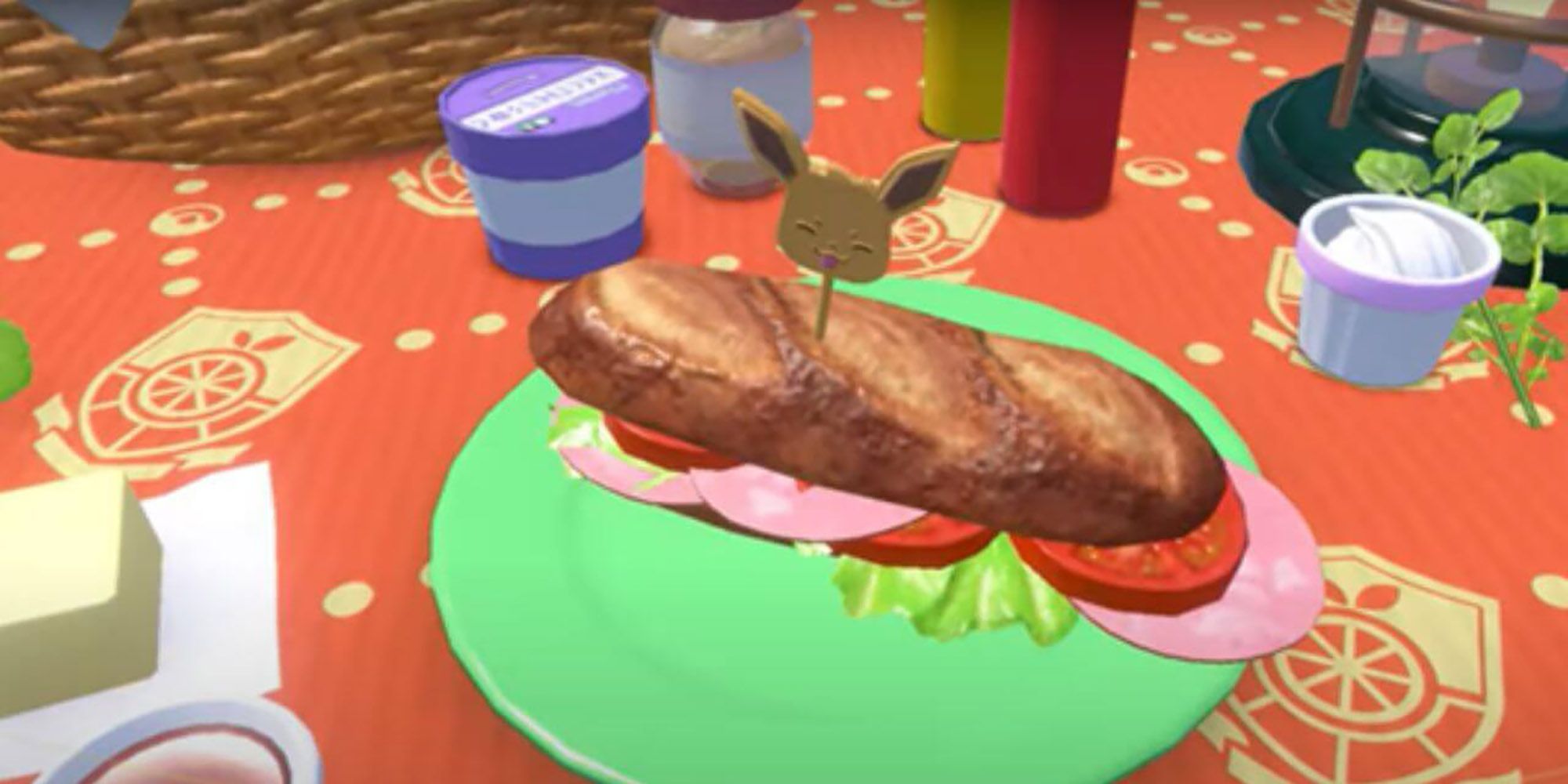 Picnic sandwich with Eevee pick in Pokemon Scarlet & Violet
