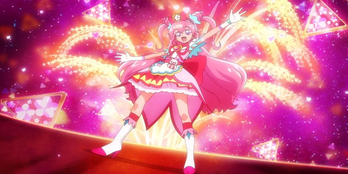 Nagomi Yui in her magical girl outfit from PreCure/Delicious Party Pretty Cure.