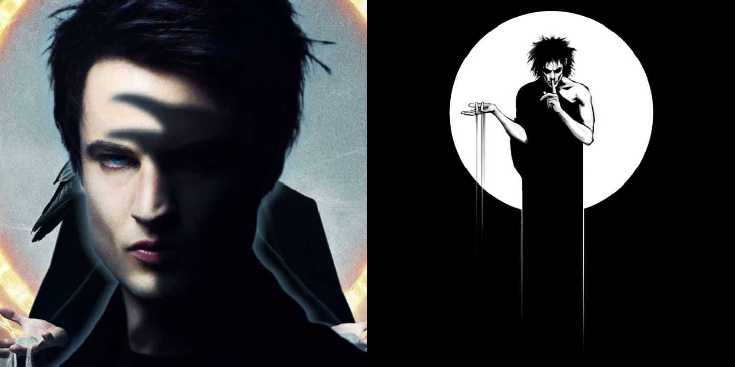 Promotional image from Netflix's Sandman and Dream shushing the reader in DC Comics