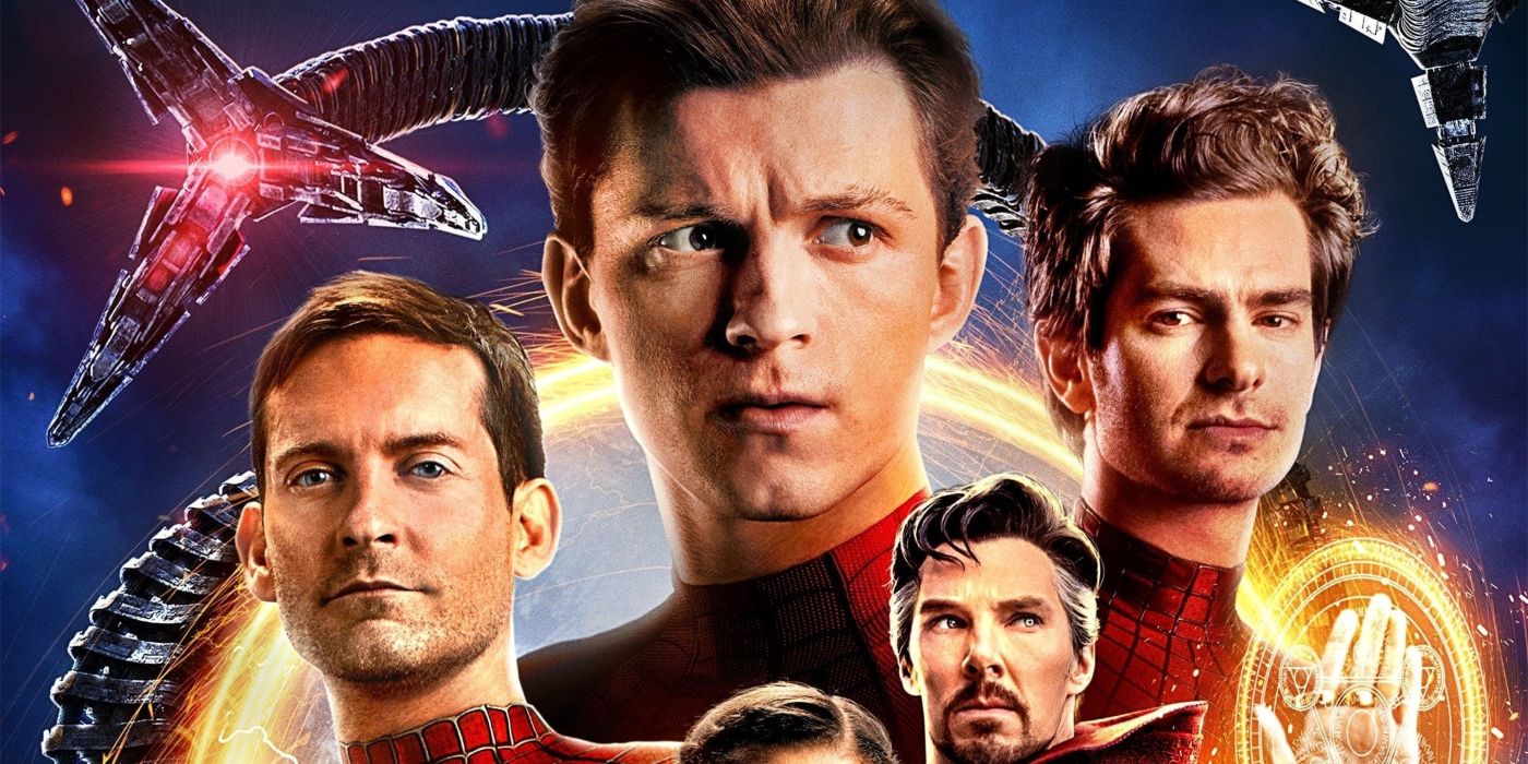 Tom Holland, Tobey Maguire and Andrew Garfield on the Spider-Man: No Way Home poster.