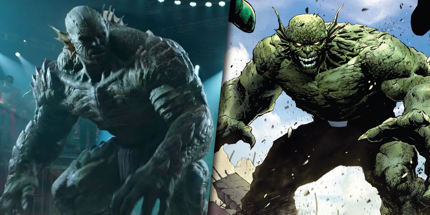 Split image of Abomination from the MCU and the comics