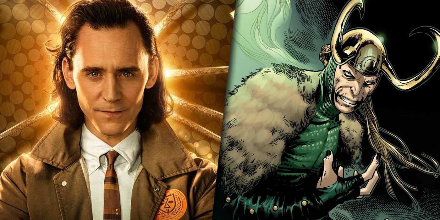 Split image of Loki from the MCU and the comics