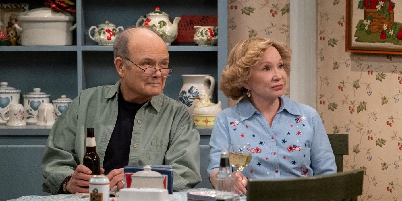 That '90s Show's Red and Kitty Forman sitting at the kitchen table.