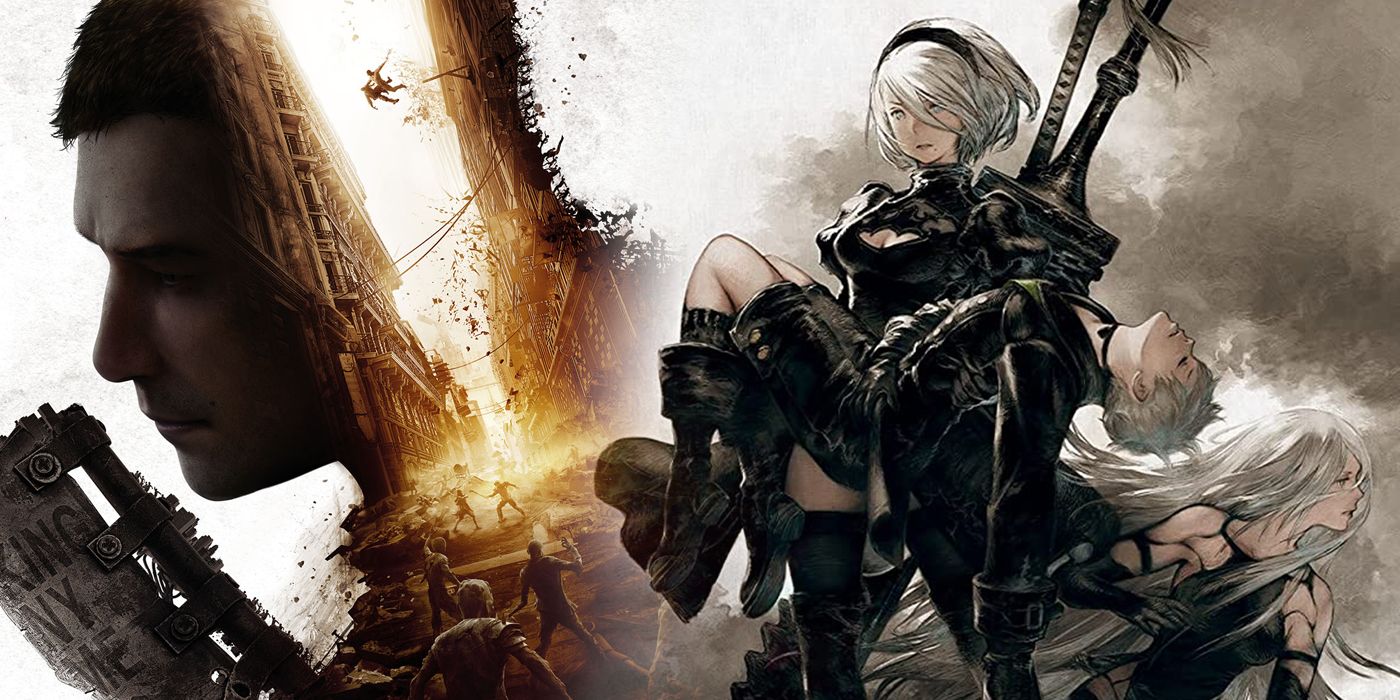 Dying Light 2: Stay Human and NieR:Automata posters split image
