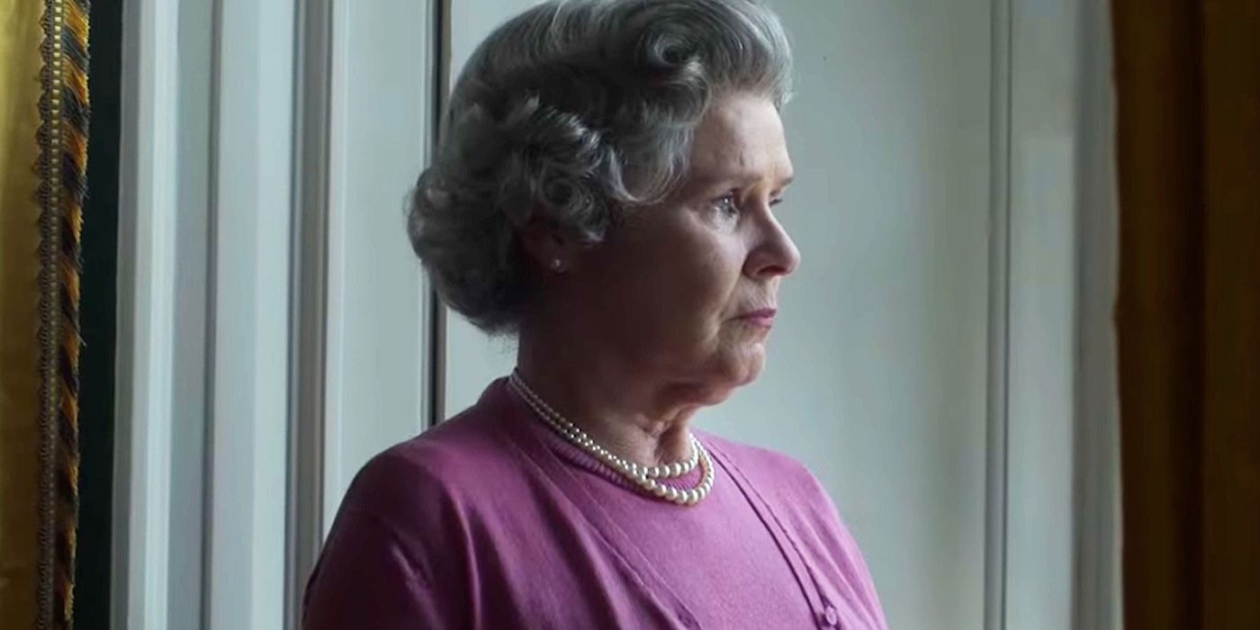 Queen Elizabeth stares out of a window in The Crown