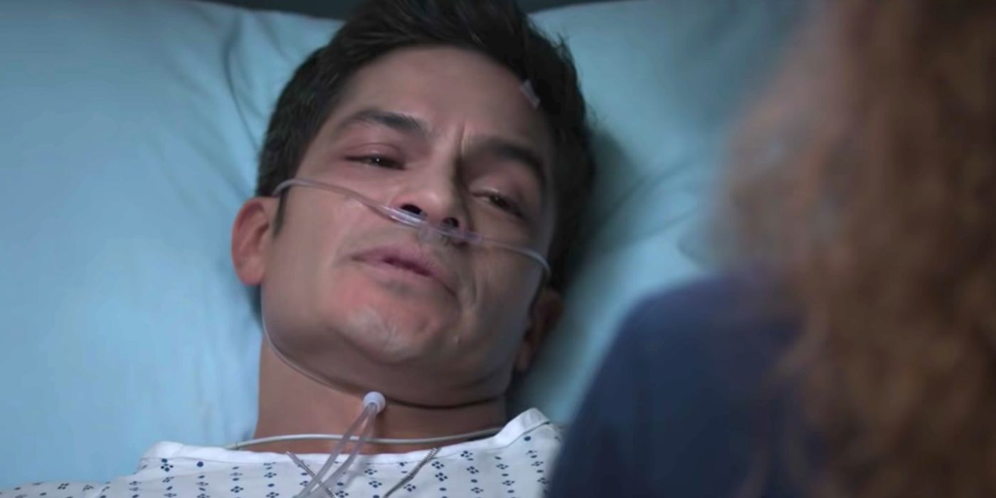 Dr. Neil Melendez lying in a hospital bed before his death