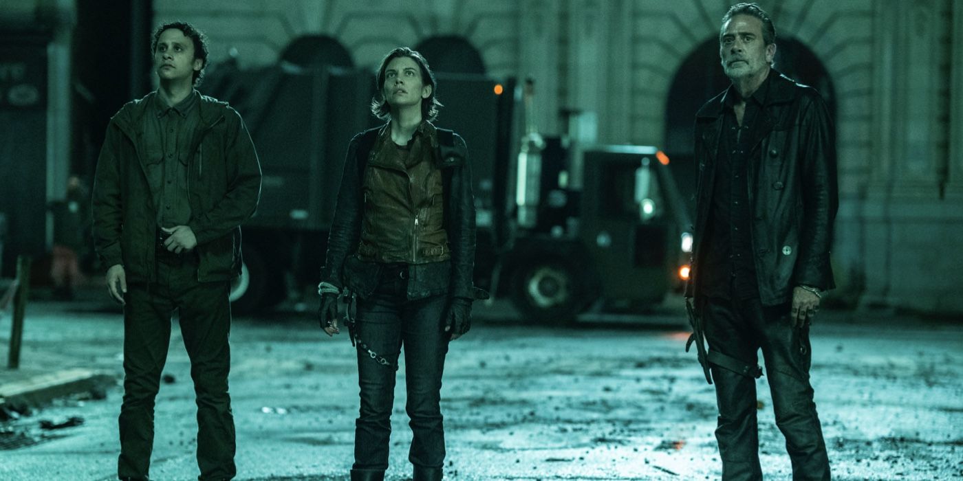 Jano, Maggie and Negan on the streets of Manhattan in Dead City
