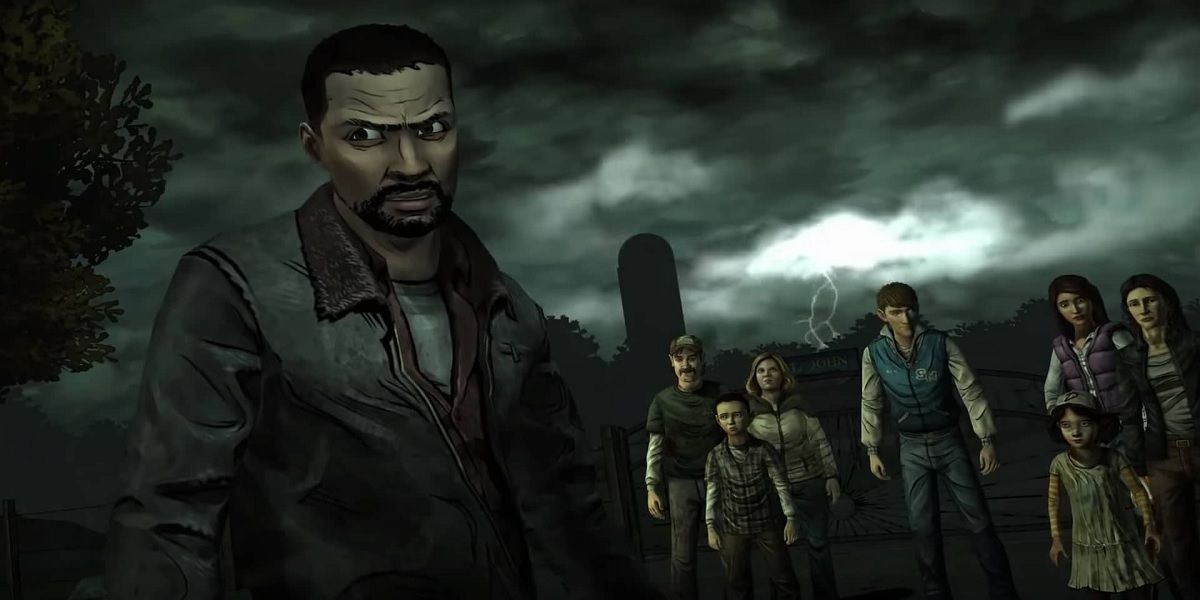 Lee Everett and the main cast from The Walking Dead Game