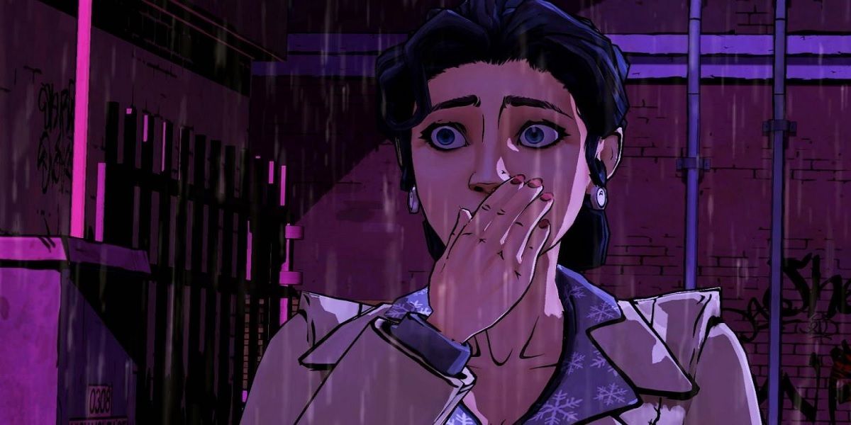 Branca de Neve com uma expressão chocada em The Wolf Among Us