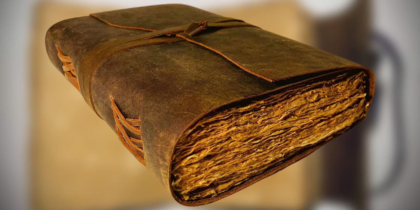 A leatherbound vintage journal