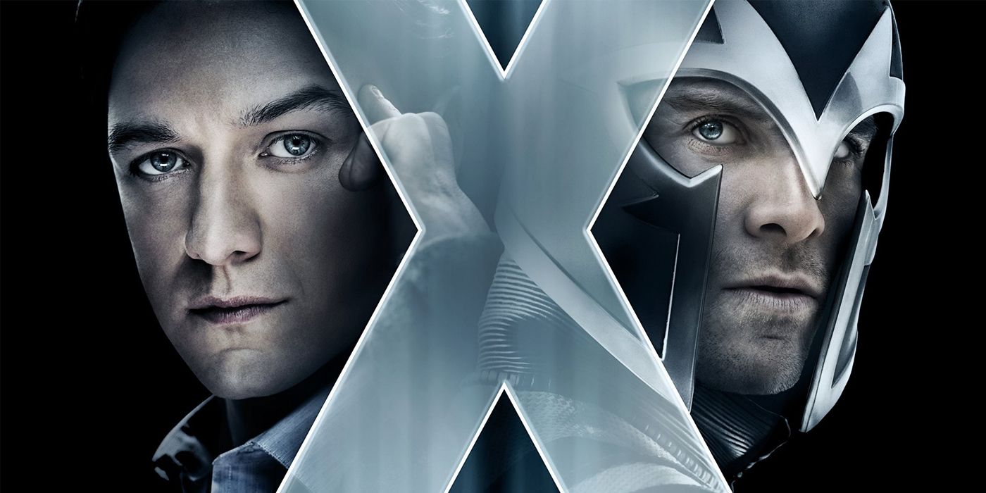 X-Men: First Class poster featuring James McAvoy's Xavier next to Michael Fassbender's Magneto.