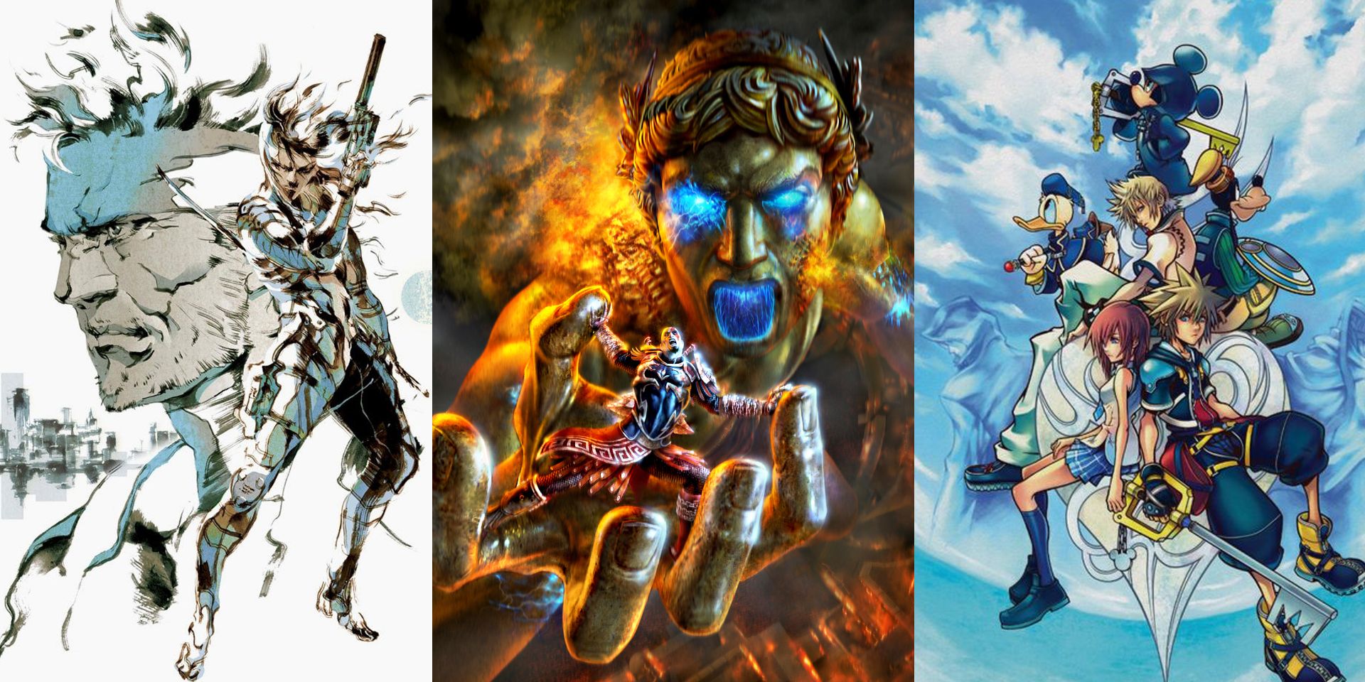 A collage of concept art from classic PlayStation 2 titles.