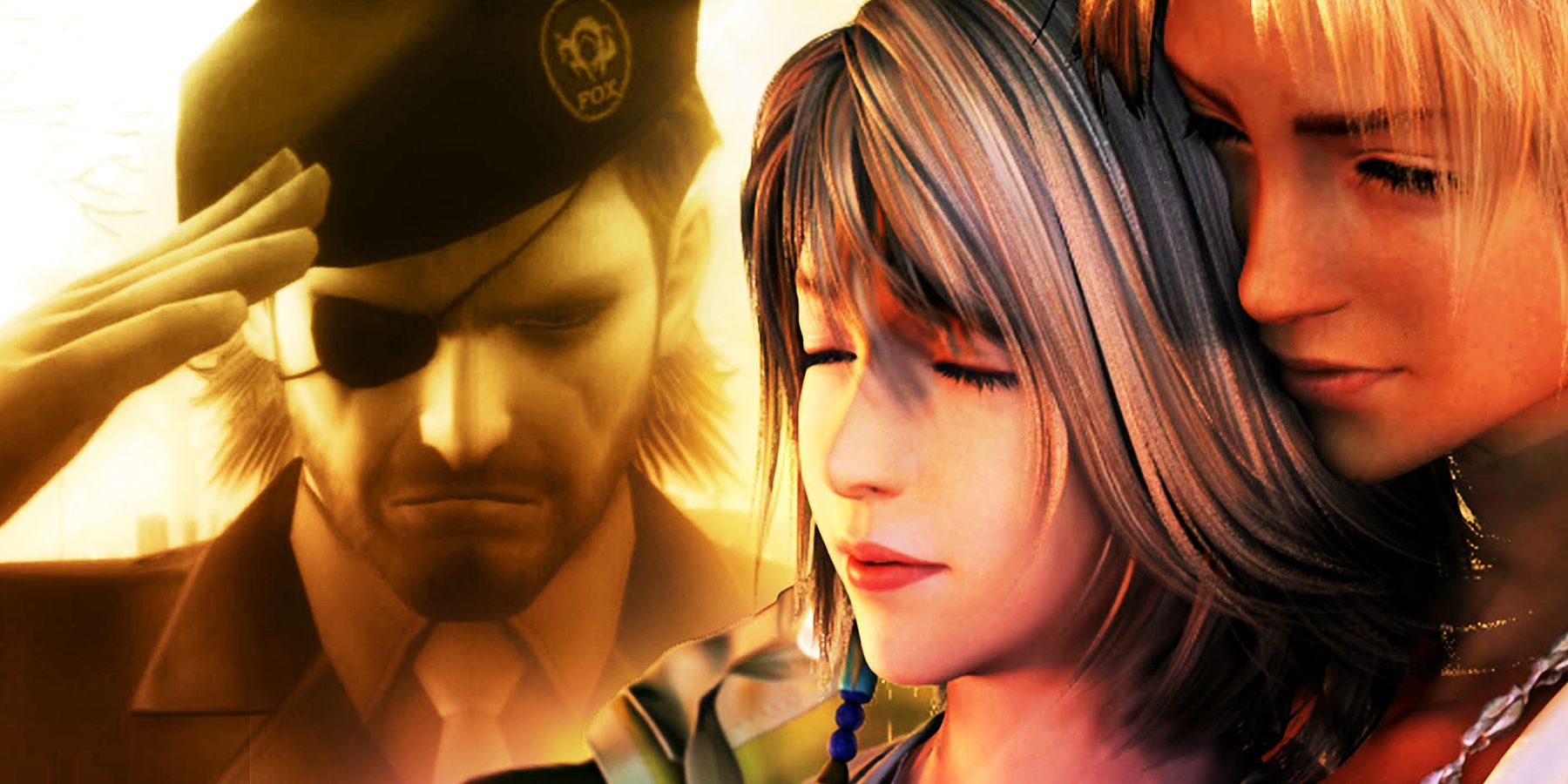 Solid Snake and Tidus and Yuna from Final Fantasy X