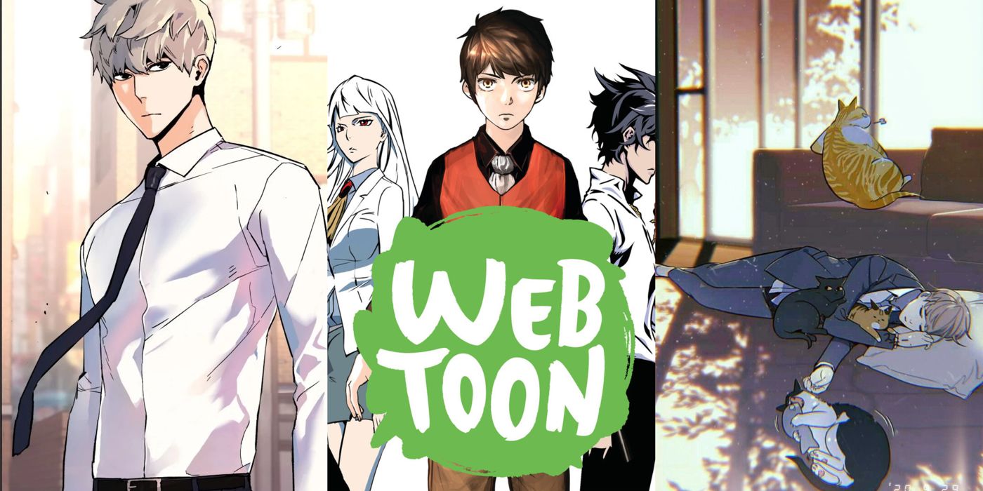 A split image of the main characters from several webtoons