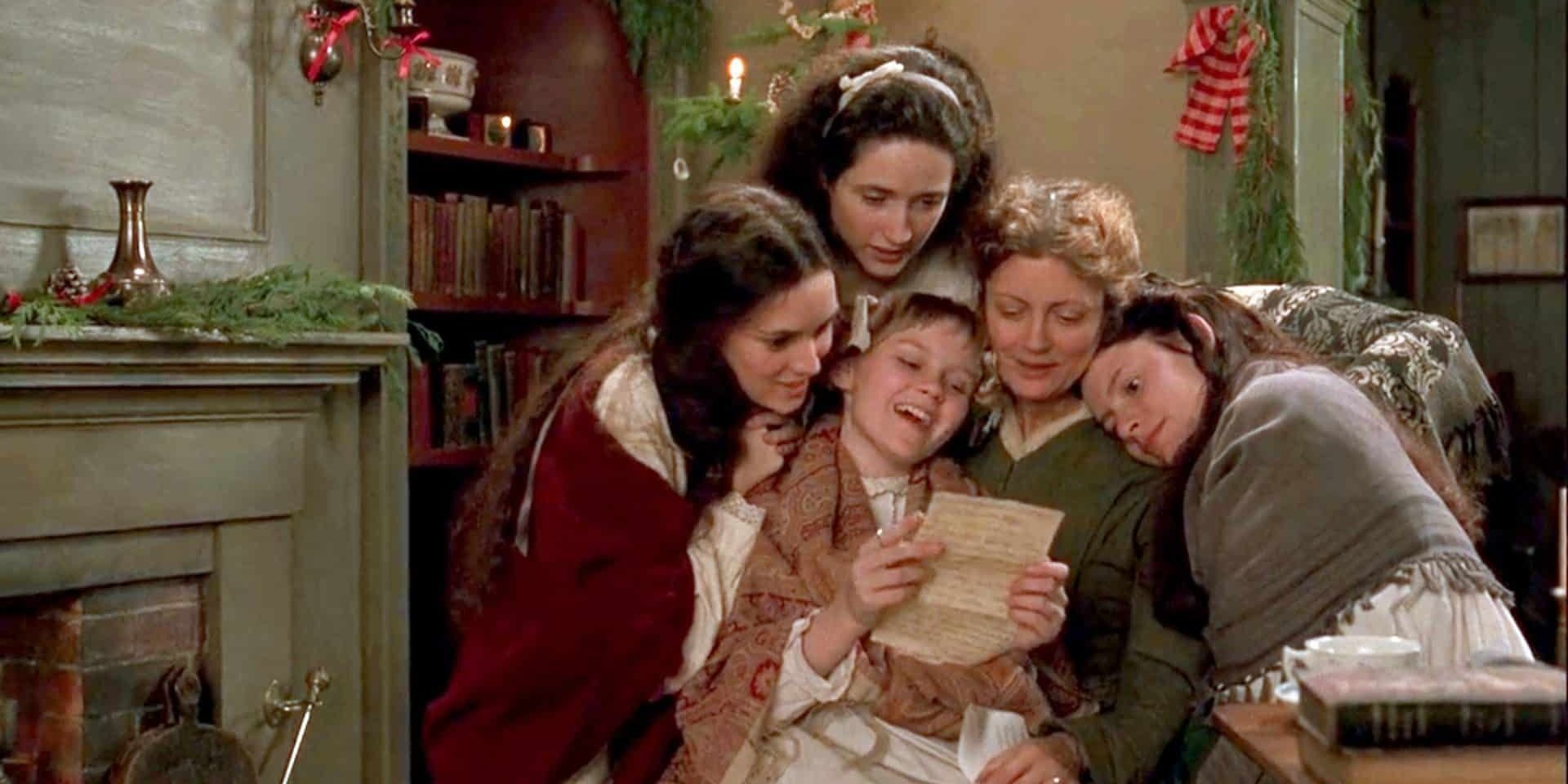 A família March reunida no Natal em Little Women 1994