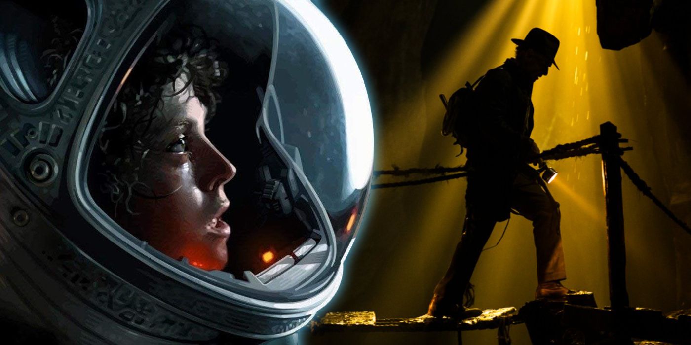 Posters for Alien and Indiana Jones 5 split image