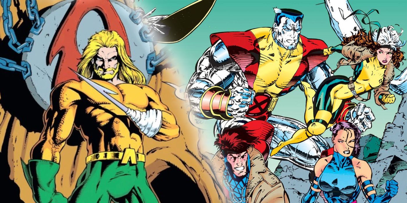 90s aquaman and colossus rogue gambit and psylocke from the xmen