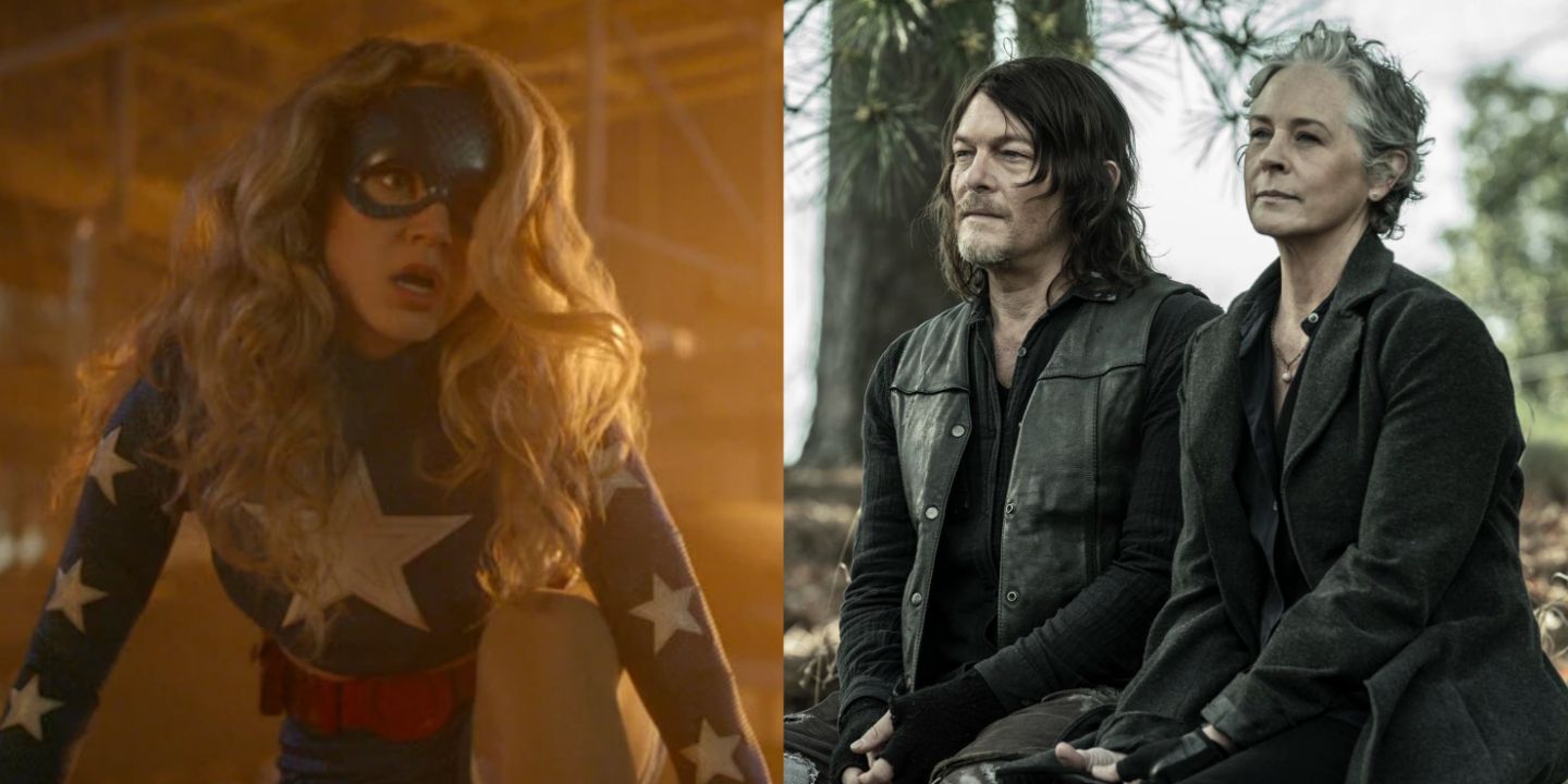A split image of the finales of Stargirl and The Walking Dead