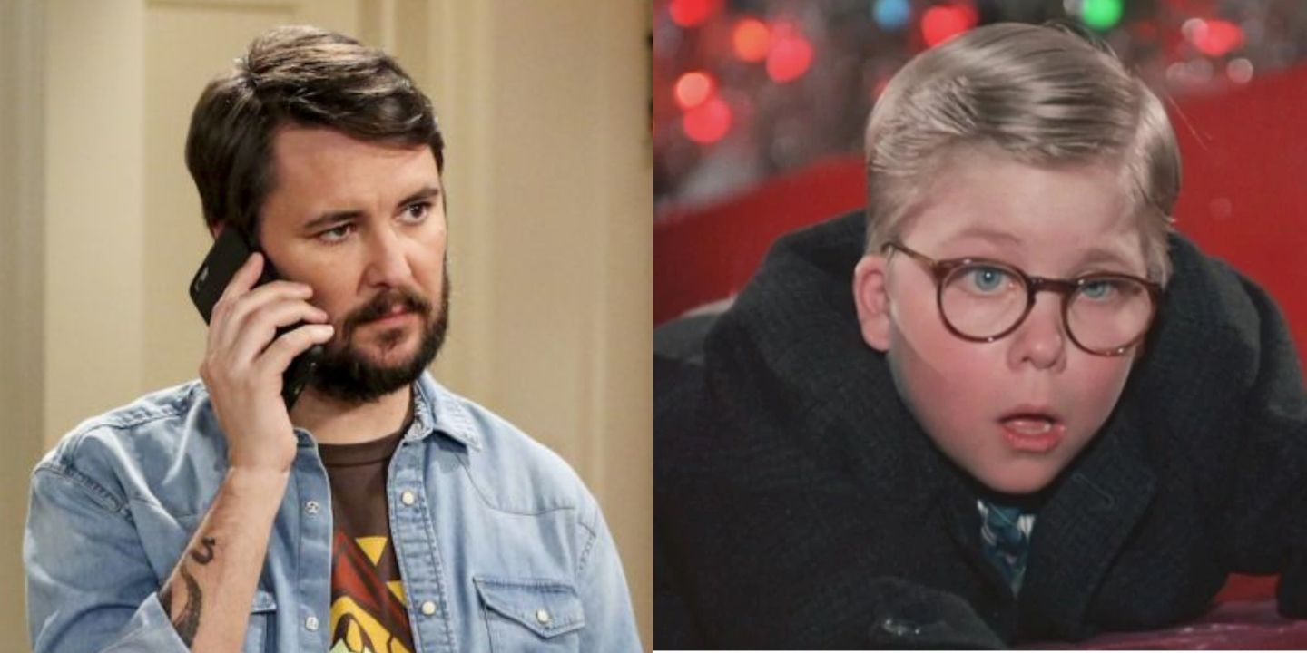 A split image of Wil Wheaton and Ralphie in A Christmas Story