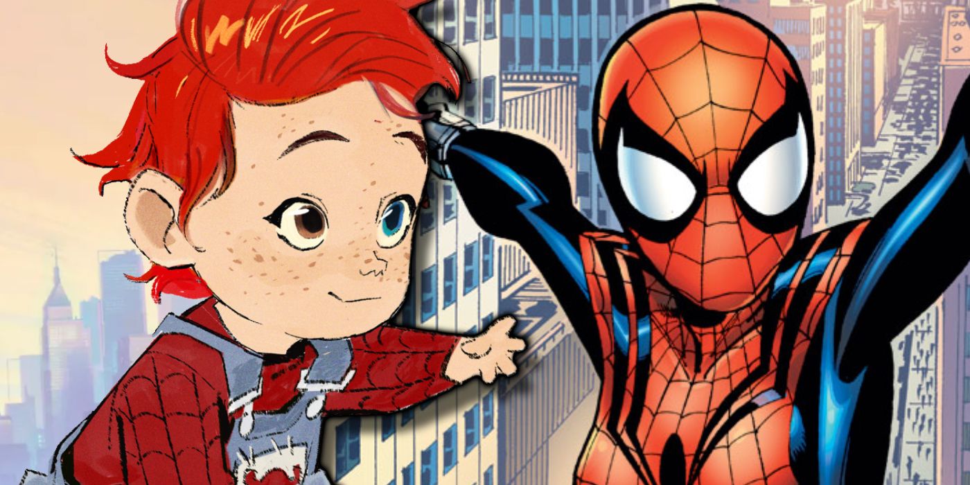 A split image of Mayday Parker in Across the Spider-Verse and Spider-Girl in Marvel Comics