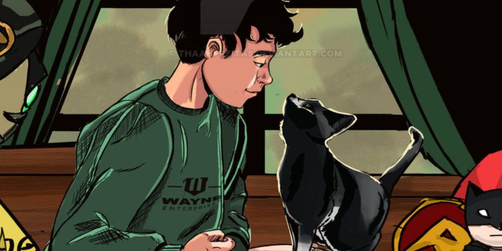 Alfred The Cat bonds with Damian Wayne in DC Comics